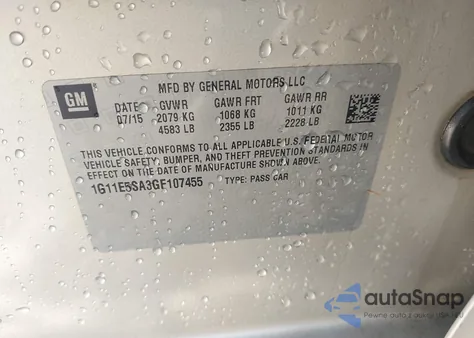 2016 Chevrolet Malibu Limited Ltz z USA, uszkodzony, nr VIN 1G11E5SA3GF107455